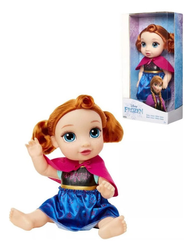 Disney Frozen Muñeca Anna Bebe De 28 Cms Con Vestido En Tela