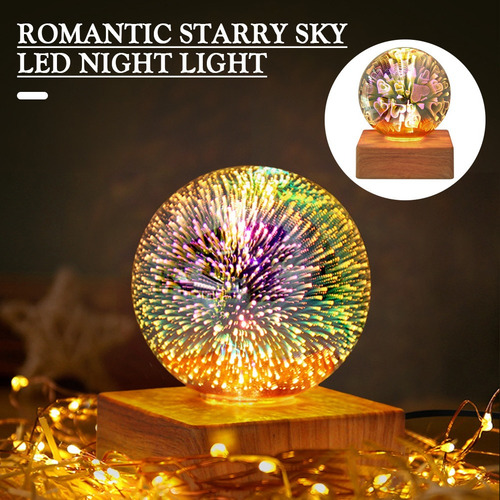 Luz De Fuegos Artificiales 3d Bola De Cristal Luz Usb
