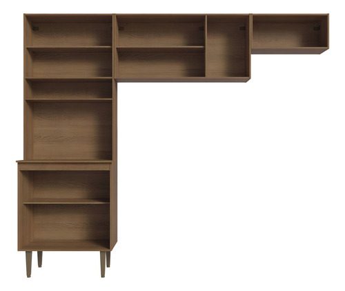 Cocina Integral Completa Modular Madesa Gourmet 235cm Mn Color Marrón/Negro