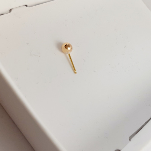 Aros Abridores Bebe Ch Perno Oro 18kts Bolitas 3,5mm Cod 303