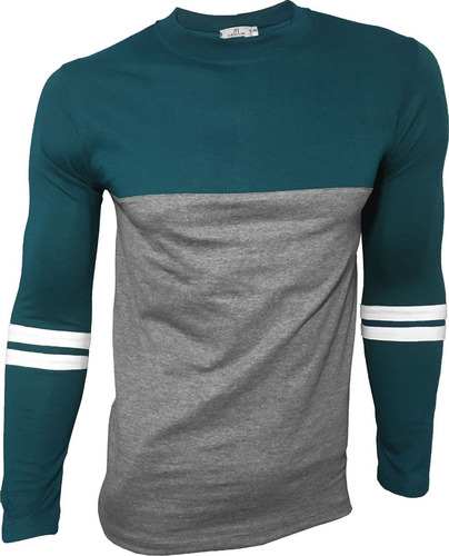 Playera Manga Larga Con Lineas En Manga Envío Incluido
