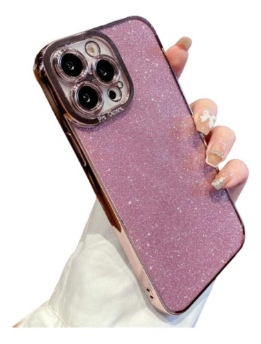 Funda Para iPhone Con Brillante Glitter + Cristal Templado