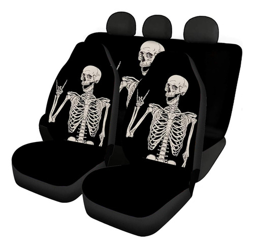 Poceacl 4 Funda Asiento Coche Divertida Estampado Calavera