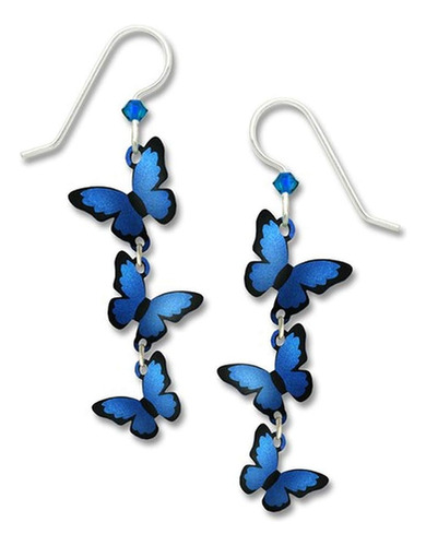 Pendientes De Mariposa Morpho Azul En Cascada 3d Sienna Sky 