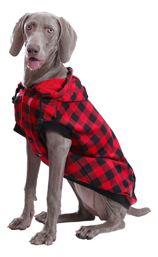 Pawz Grande Perro Tartan Camisa Escudo Sudadera Con Capucha