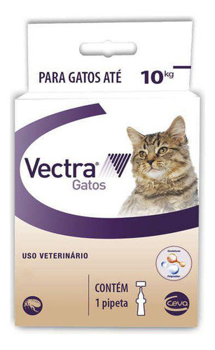 Vectra Anti Pulgas E Carrapatos Ceva Para Gatos Até 10kg