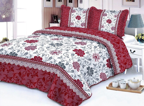 Cubrecama Delgada Verano Quilt 2 Plazas Rosa