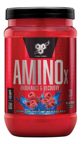 Imagen 1 de 1 de Suplemento en polvo BSN AMINOx aminoácidos sabor blue raspberry en pote de 435g