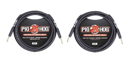 2 Cables Instrumento 1.82m 1/4 -1/4  8mm Pig Hog Ph6 +