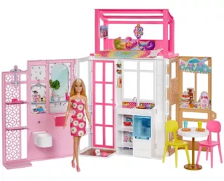 Casa De Barbie 2 Pisos Amueblada Con Muñeca Original Mattel