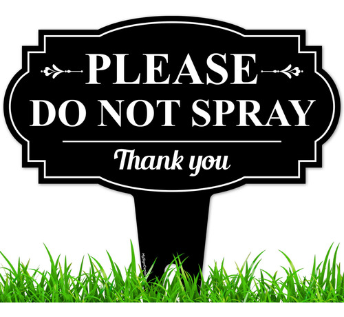 Letrero Texto Ingl «please Do Not Spray» 13 X 13  Estaca Uso