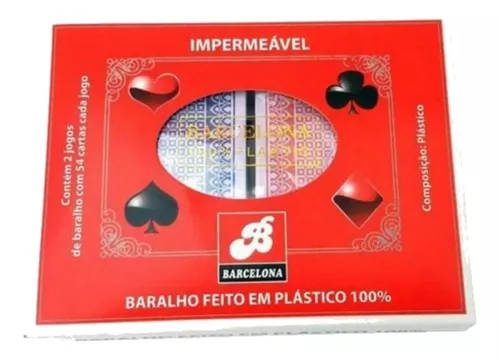 Jogo De Baralho Duplo 100% Plástico Estojo Cartas Laváveis Truco