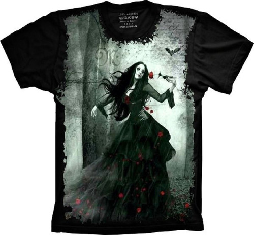 Camiseta Plus Size Legal - Gótica - Woman Roses - Dark