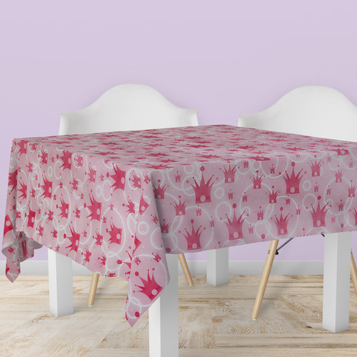 1 Toalha Mesa Tnt Festa Estampado Princesa Rosa 140x300