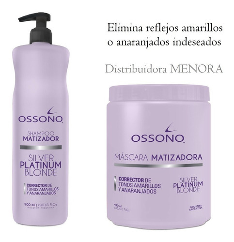 Ossono Matizador Silver Platinium Blonde Shampoo Y Mascara