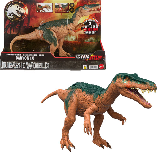 Jurassic World Epic Attack Baryonyx Dinosaur Toy Figure, Dou