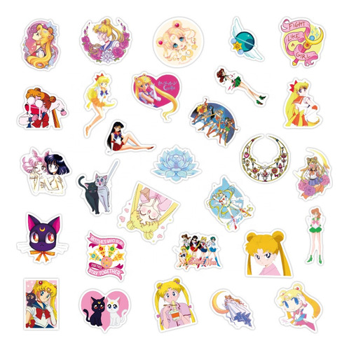 50 Pegatinas Clásicas De Anime Sailor Moon Girl Para Noteboo