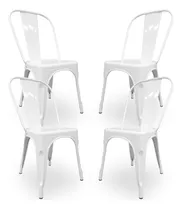Comprar Set De 4 Sillas Tolix Metal Comedor Vintage Hogar - Bellair Estructura De La Silla Blanco