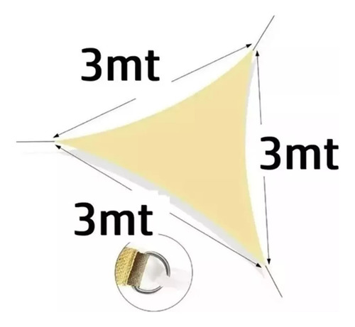 Pack 2 Toldo Vela Triangular 4x4x4 Sombra Cubierta Jardin