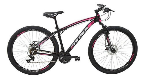 Bicicleta Polimet Mtb Nitro17/aro Velocidades Preto/rosa Cor Preto