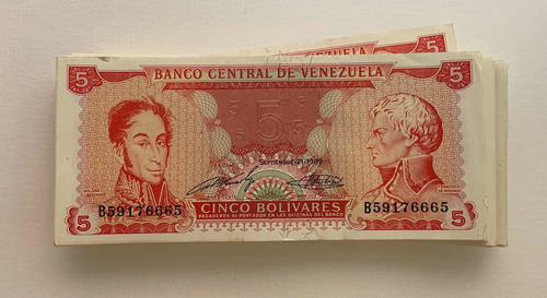Billetes En Serie De 5 Bolívares De 1989