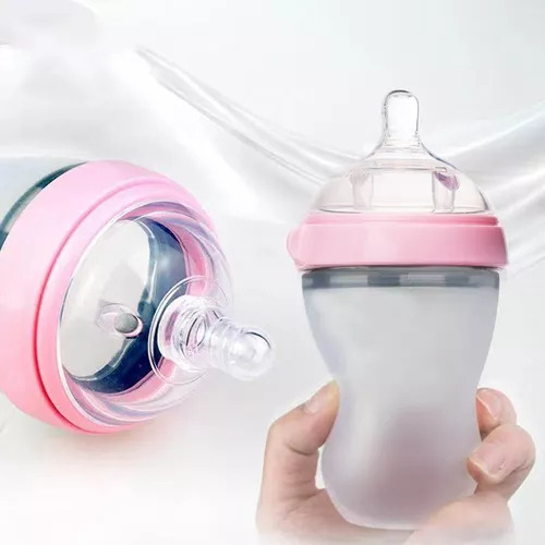 Mamadeira De Silicone Anti-cólica E Anti-queda 250ml