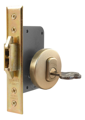 Cerradura Embutir De Corredera 1090 Cilindro En Ambos Lados Color Dorado