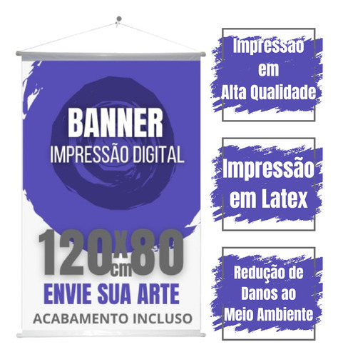 Banner Personalizado Completo Medida 120x80cm
