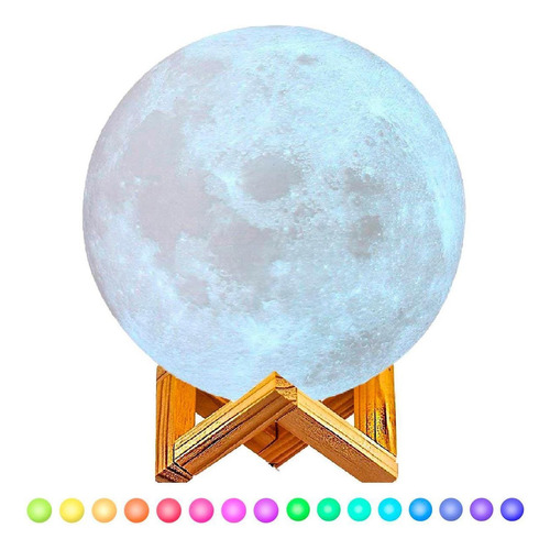 Umidificador Lua Cheia 3d Luminária Led Aromatizador