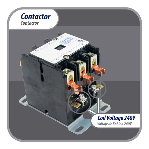 Contactor 3 Polos 30a 240v Repuesto Para Compresores De Ca Y
