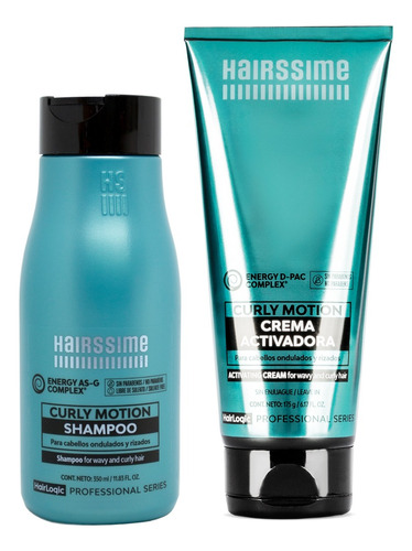 Hairssime Curly Motion Shampoo + Crema Activadora Rulos 3c