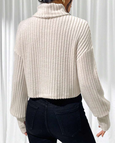 Sweater Cuello Alto Polera Shein Importado