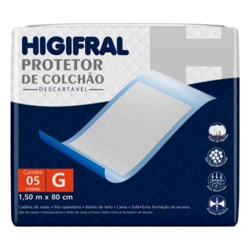 Protetor De Colchão Descartável Higifral (gde) Com 80 Un.