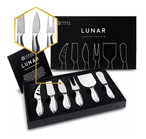 Lunar Premium 6piece Cheese Knife Set Colección Completa De 