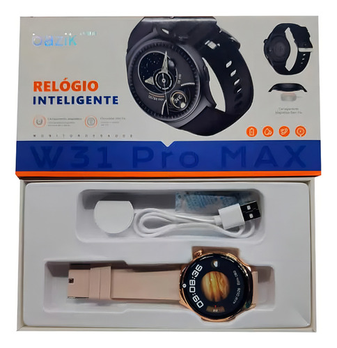 Relógio Digital Smartwatch W31 Pro Max - Basik Gps+nfc Caixa Preto Pulseira Preto Bisel Preto Desenho Da Pulseira Mesh