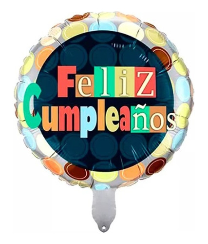 Globo Metálico Feliz Cumpleaños 45cm 24 Unidades