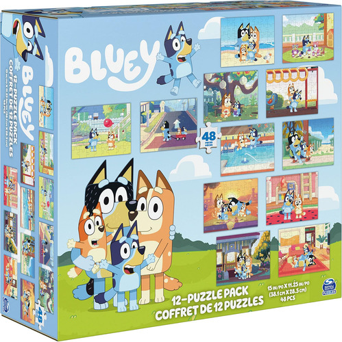 Bluey, Paquete De 12 Rompecabezas Para Familias, Niños Y Niñ