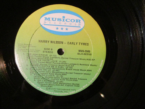 Imagen 4 de 4 de Harry Nilsson - Early Times (musicor Mus-2505) Usa