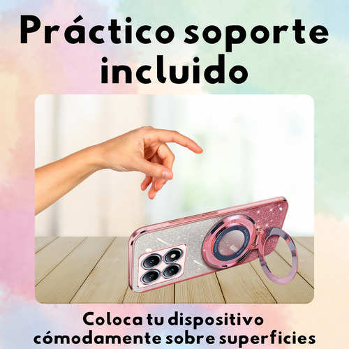 Funda Para Xiaomi 14t /14t Pro Magnética Brillos + Mica 9d
