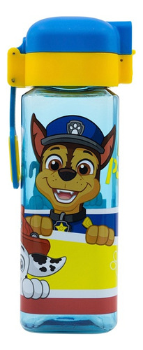 Botella Infantil Paw Patrol Safety Lock De 550 Ml Color Azul