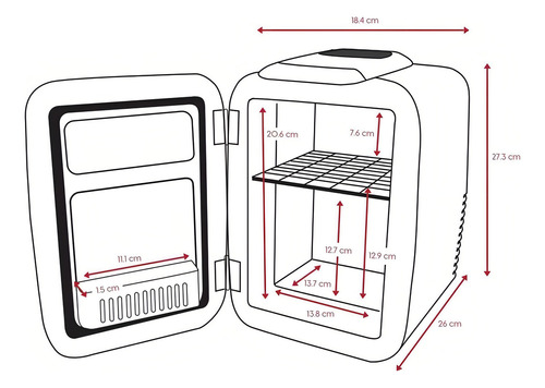 Cooluli Mini Refrigerador Classic 4l Color Negro/blanco