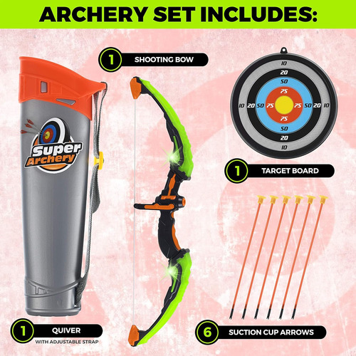 Juego De Arco Y Flecha Para Niños Con 6 Flechas Y Objetivo
