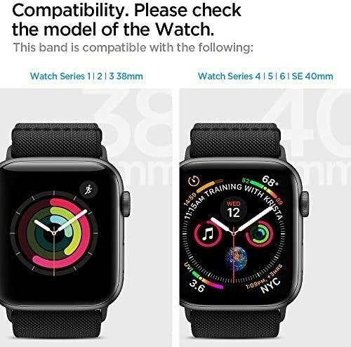 Imagen 2 de 6 de Malla Spigen Litefit Apple Watch 40m 6/se/5/4 38m3/2/1 Negra