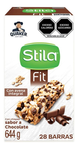 Stila Fit Barras Sabor Chocolate De Avena Integral 23 Pzas