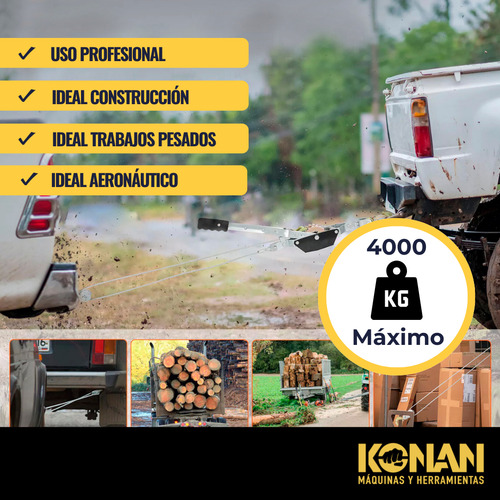Aparejo Malacate A Palanca 4 Toneladas Konan Crique