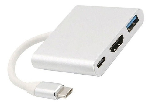 Cabo Adaptador 3 Em 1 Usb-c 3.1 Usb-c Para Hdmi 4k Usb 3.0