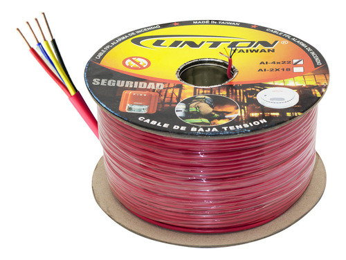 Cable Para Alarma De Incendio Fpl Solido 4x22 Awg Linton