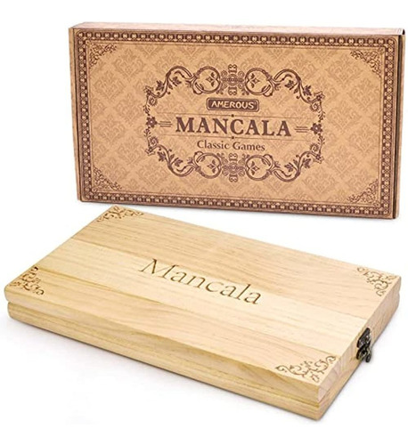 Amerous Wooden Mancala Juego De Mesa - Tamaño Mejorado Más G