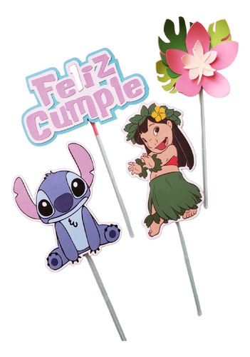 Topper Torta Stitch - Feliz Cumple - Cumpleaños - La Botica