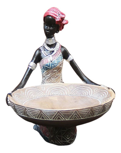 Mulata Africana Con Bandeja Objeto Decorativo